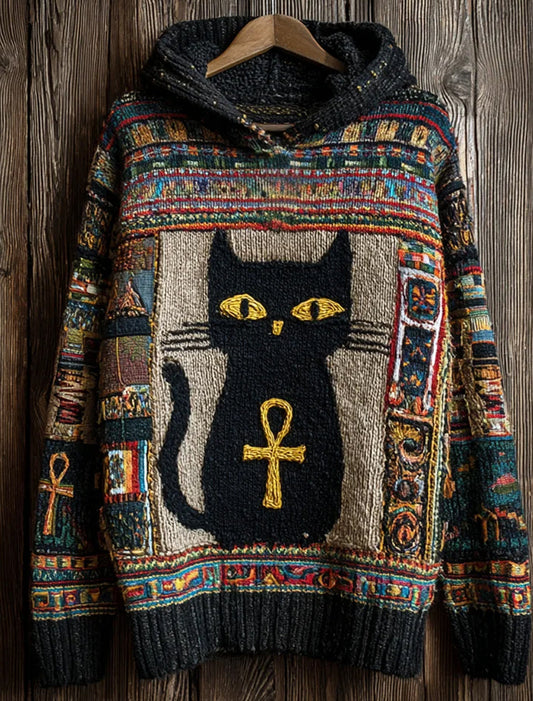 Ženy vintage animal art casual comfort pletené mikiny